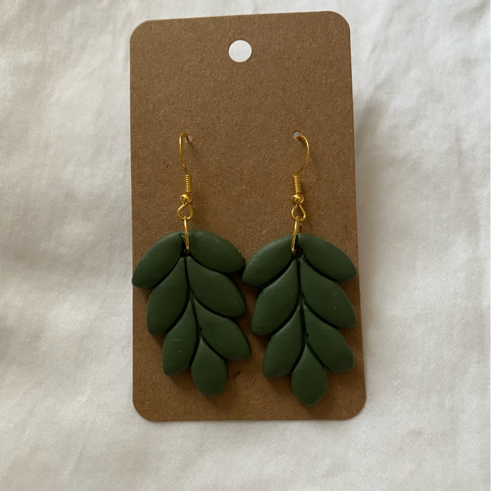 Green clay earrings